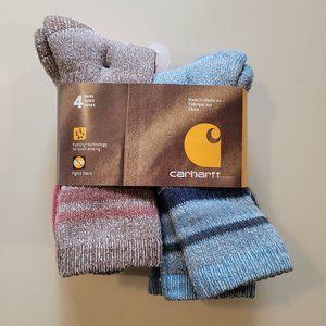 Carhartt 4 Pairs Women's Crew Socks Medium Shoe Size